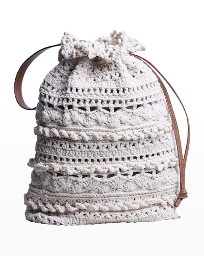 Shop Adriana Castro La Rossy Crochet Top-handle Bag In Natural