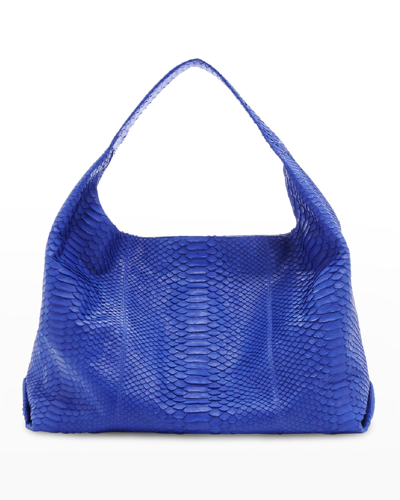 Shop Adriana Castro Meissa Python Hobo Shoulder Bag In Electric Blue