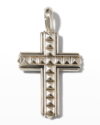 Shop David Yurman Men's Pyramid Cross Pendant In Silver, 37mm