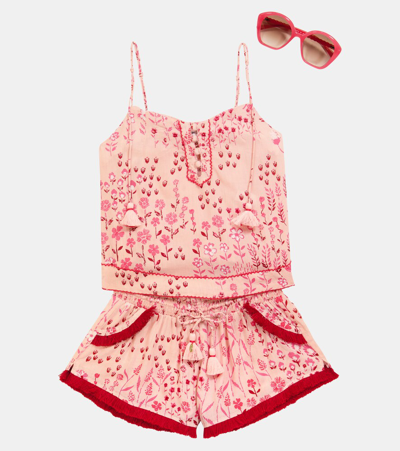 Shop Poupette St Barth Lulu Floral Shorts In Pink Bouquet Bqp