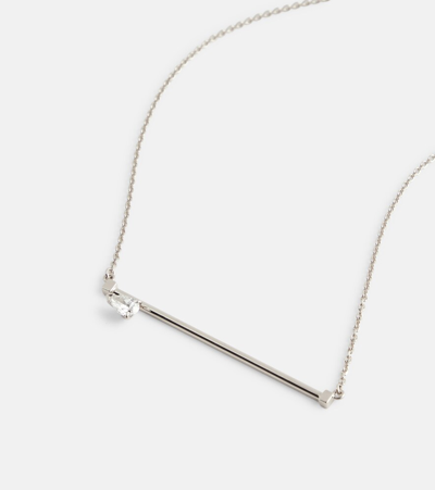 Shop Repossi Serti Sur Vide 18kt White Gold Necklace With Diamond
