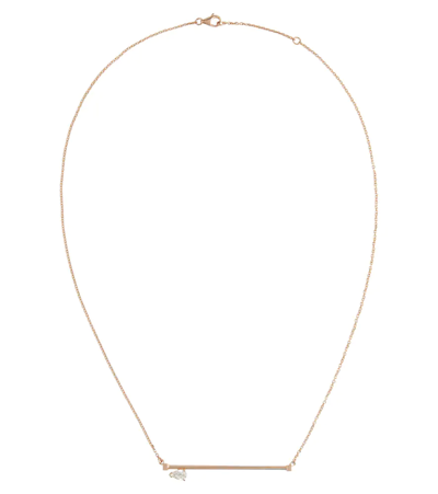 Shop Repossi Serti Sur Vide 18kt Rose Gold Necklace With Diamond In Pink Gold