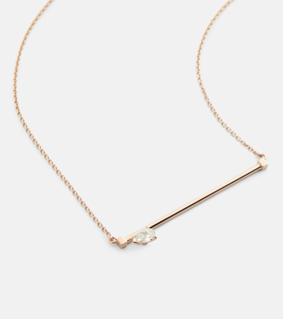 Shop Repossi Serti Sur Vide 18kt Rose Gold Necklace With Diamond In Pink Gold