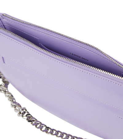 Shop Burberry Olympia Mini Leather Shoulder Bag In Soft Violet
