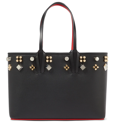 Shop Christian Louboutin Cabata Stud-embellished Leather Tote In Black/multi