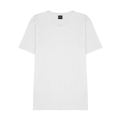 Shop Hugo Boss Lecco White Logo Cotton T-shirt