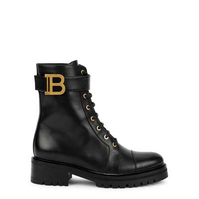 Shop Balmain Ranger Romy 50 Black Leather Ankle Boots