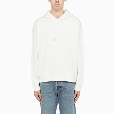 Shop Jil Sander Green Water Hoodie With Contrasting Drawstring In Beige