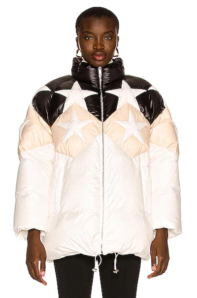Miu Miu Star Down Jacket In Bianco
