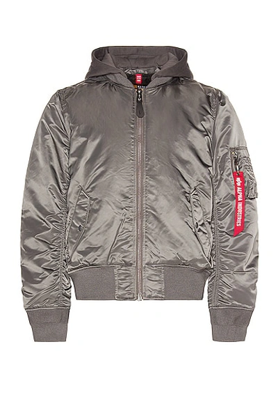 Alpha Industries Ma-1 Natus Hooded Jacket In Gunmetal