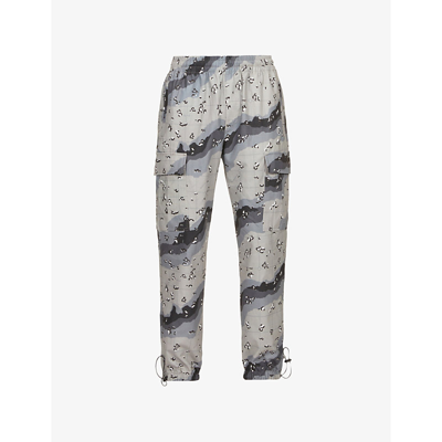 Shop Billionaire Boys Club Camo-print Relaxed-fit Cotton Trousers In Taupe Taupe