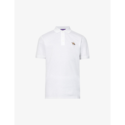 Shop Ralph Lauren Logo-embroidered Cotton-piqué Polo Shirt In Classic White