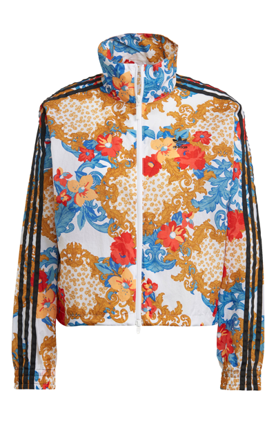 Shop Adidas Originals X Her Studio Floral Print Track Jacket In White Multicolor