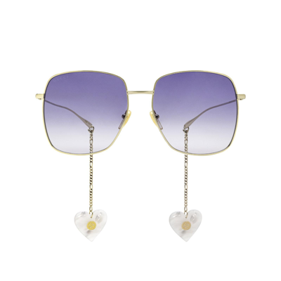 Shop Gucci Gg1031s Gold Female Sunglasses