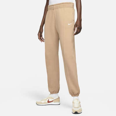 Shop Nike Sportswear Essential Collection Women's Fleece Pants In Hemp,white