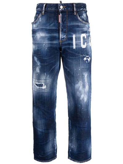 Dsquared2 Distressed-effect Cropped Jeans In Multi-colored | ModeSens