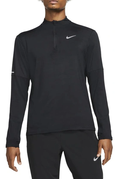 Shop Nike Dri-fit Element Half Zip Running Pullover In Black/ Reflective Silver