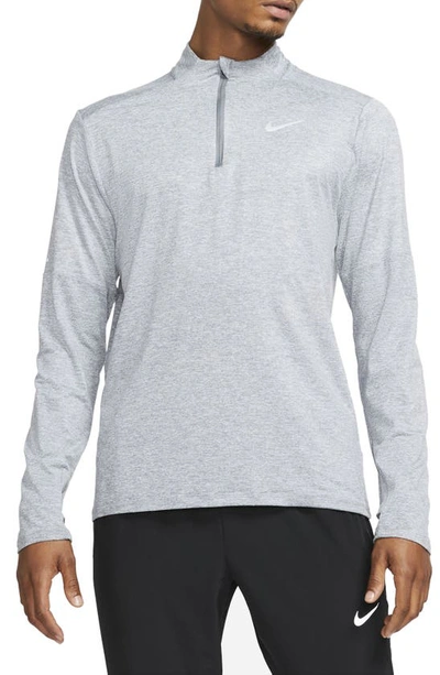Shop Nike Dri-fit Element Half Zip Running Pullover In Smoke Grey/ Reflective Silver