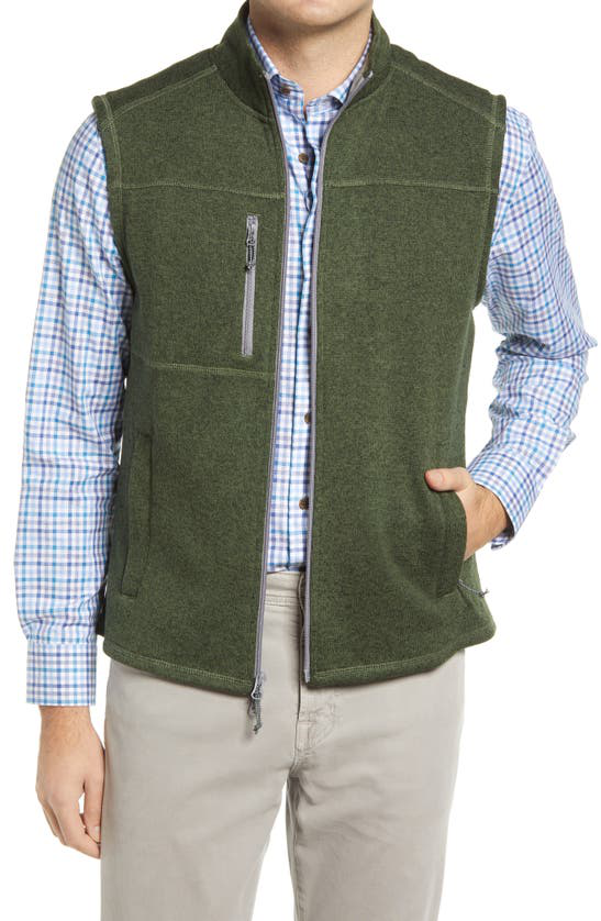 Johnnie-o Water Resistant Knit Vest In Pine | ModeSens