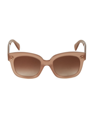 Shop Celine 54mm Square Plastic Sunglasses In Brown