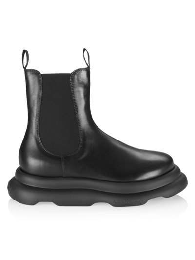 Shop A.w.a.k.e. Casual Ariana Leather Chelsea Boots In Black