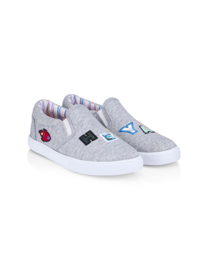 Shop Galaxy Active Boy's Spirit Letters Slip-on Sneakers In Grey Red