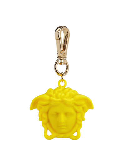 Shop Versace Women's Silicone Medusa Keychain In Sunset Yellow