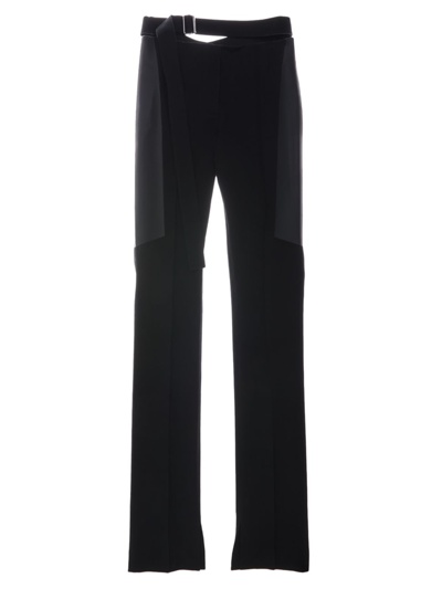 Shop Helmut Lang Strappy Panel Skinny Pants In Black