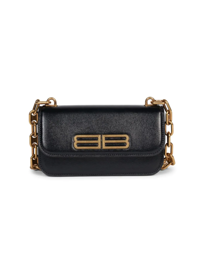 Shop Balenciaga Women's Gossip Xs Leather Shoulder Bag In Black