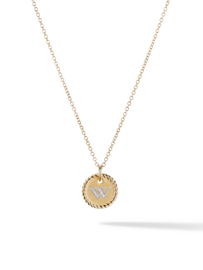 Shop David Yurman Women's Initial Charm Necklace With Diamonds In 18k Gold In Initial W