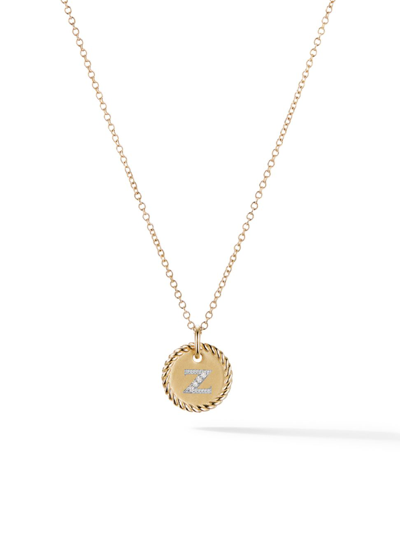 Shop David Yurman Women's Initial Charm Necklace With Diamonds In 18k Gold In Initial Z