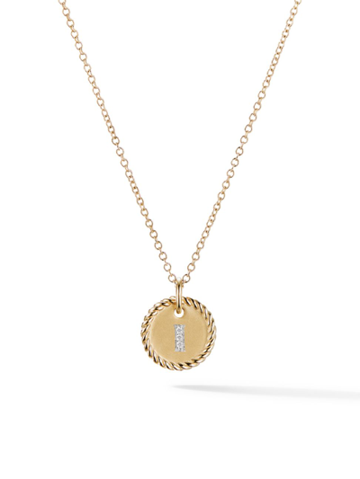Shop David Yurman Women's Initial Charm Necklace With Diamonds In 18k Gold In Initial I