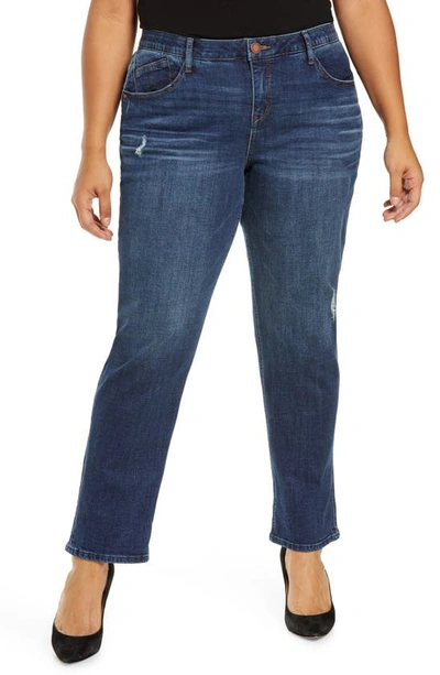 Shop Wit & Wisdom 'ab'solution Cuffed Girlfriend Jeans In Bl-blue