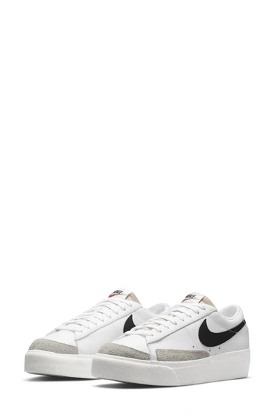 Shop Nike Blazer Low Platform Sneaker In White/ Black/ Sail/ Orange