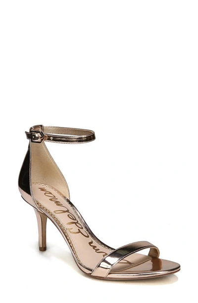 Shop Sam Edelman 'patti' Ankle Strap Sandal In Rose Gold Leather
