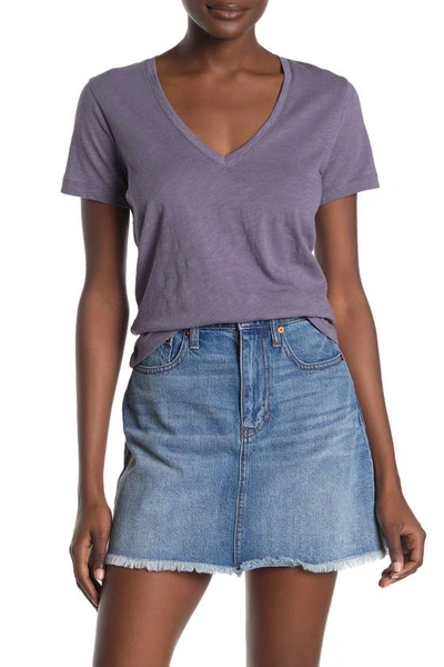 Shop Madewell V-neck Short Sleeve T-shirt In Wood Violet