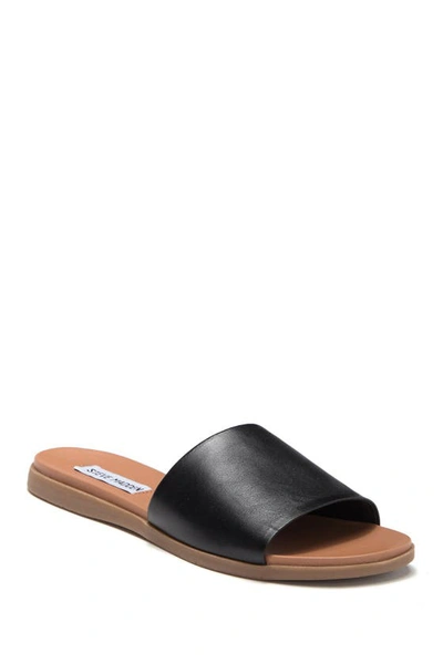 Shop Steve Madden Kailey Slide Sandal In Black Leat