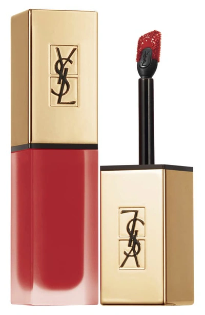 Saint Laurent Tatouage Couture Liquid Matte Lip Stain In 34 Crimson Rivals