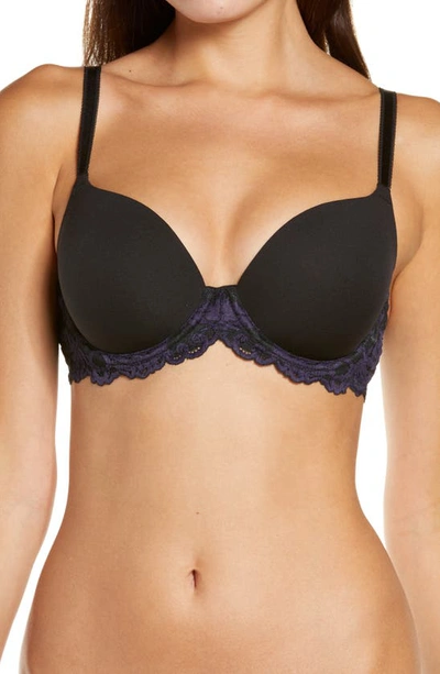 Shop Wacoal Instant Icon T-shirt Bra In Black/ Eclipse