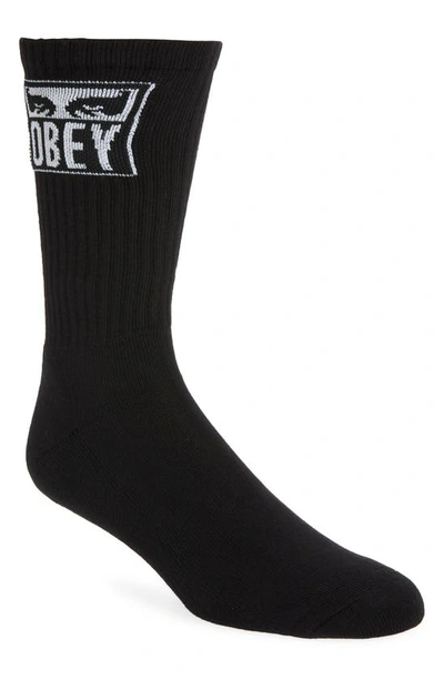 Shop Obey Eyes Icon Crew Socks In Black
