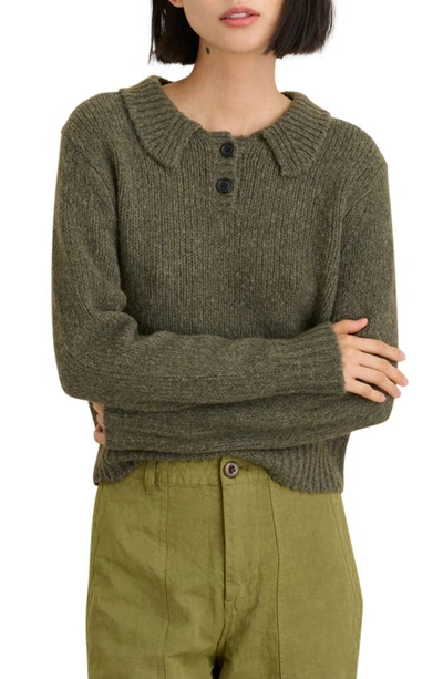 Shop Alex Mill Wool & Cashmere Blend Henley Sweater In Olive