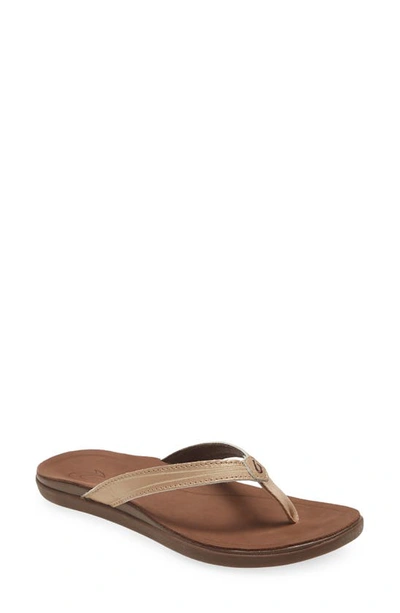 Shop Olukai Aukai Flip Flop In Copper/ Dark Java