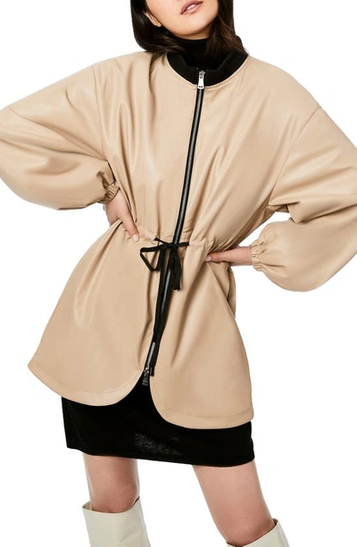 Bernardo Faux Leather Anorak In Cappuccino