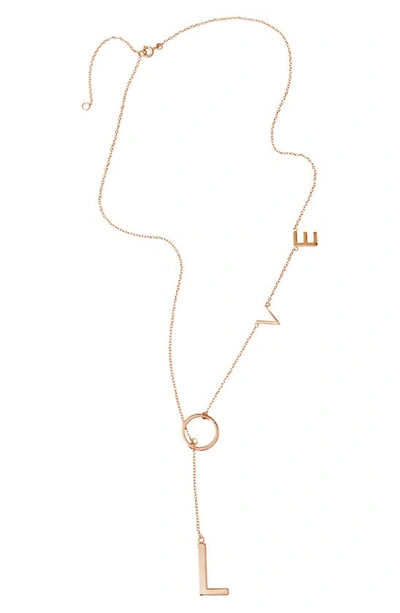 Shop Adornia Love Lariat Necklace In Pink/ Gold