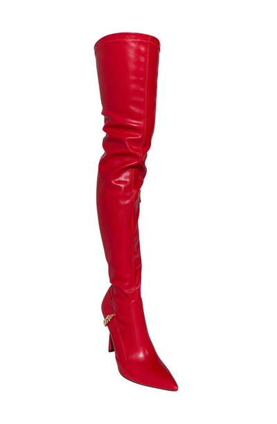 Shop Azalea Wang Angelo Over The Knee Boot In Red