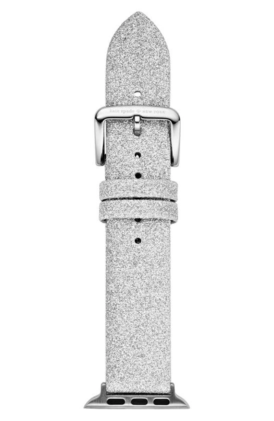 Shop Kate Spade Apple Watch® Strap, 38mm In Silver