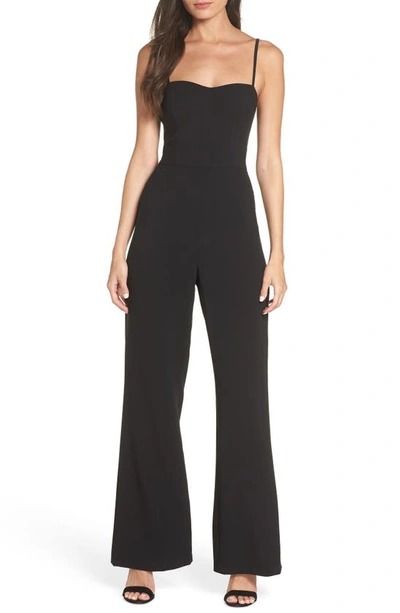 Shop French Connection Sweetheart Whisper Flared Leg Jumpsuit In Black