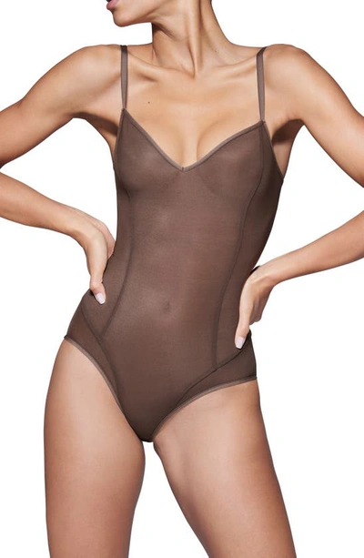 Shop Item M6 All Mesh Shaping Bodysuit In Cacao