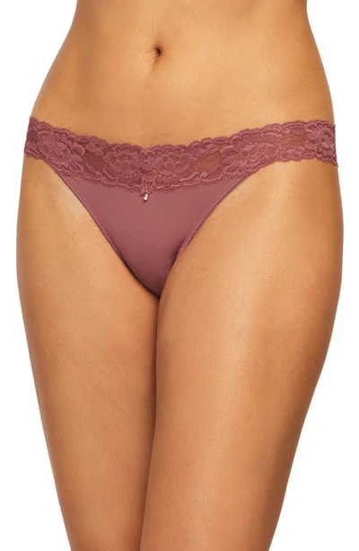 Shop Montelle Intimates Lace Thong In Mesa Rose