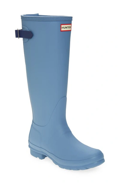 Shop Hunter Original Tall Waterproof Rain Boot In Bouvet Blue / Balder Blue